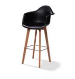 Keeve Barkruk Met Armleuning | 59x61x(h)119cm | Zwart-Bruin, Verzenden, Nieuw in verpakking