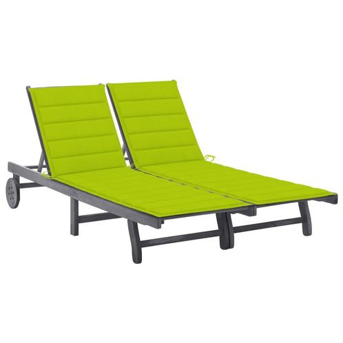vidaXL Ligbed 2-persoons met kussens massief acaciahout, Tuin en Terras, Ligbedden, Nieuw, Verzenden