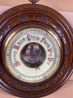Aneroid barometer - Hout, Glas, Koper - Notenhouten rand, Antiek en Kunst