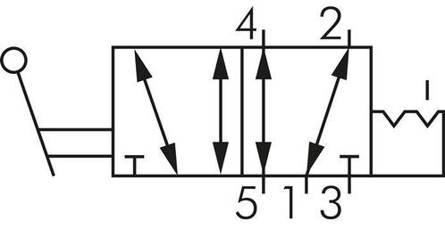 5/2 G1/4 (G1/8) Handbediend Hefboom Ventiel Detent, Doe-het-zelf en Verbouw, Gereedschap | Machine-onderdelen en Toebehoren, Nieuw