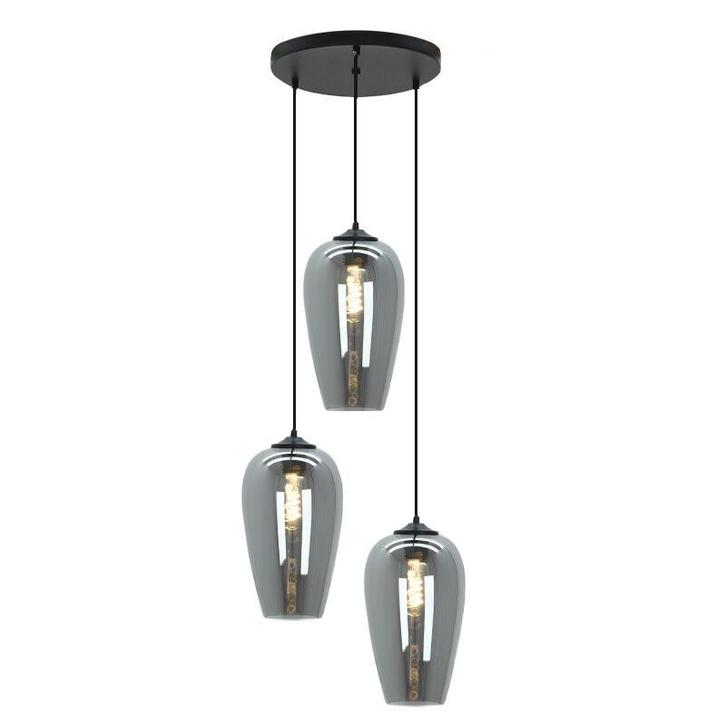 Design hanglamp grijs, Andy, Huis en Inrichting, Lampen | Hanglampen, Nieuw, Glas, 75 cm of meer, Ophalen of Verzenden