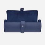 Horlogerol Navy Blauw leder 3 Horloges Leanschi, Verzenden, Nieuw