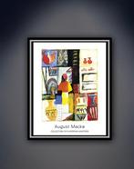 August Macke - “Händler mit Krügen, 1914”. Op zwaar papier., Antiek en Kunst