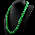 Echt mooie ketting, handgemaakte smaragden, pompoen kralen -