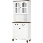 TRUUSK Keukenkast, Keukenbuffet Met 2 Lades, Hoge Kast Met O, Huis en Inrichting, Verzenden, Nieuw