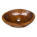 Wastafel | Wasbak | Ovaal | Teakhout | 40x30x12cm | Bruin, Doe-het-zelf en Verbouw, Verzenden, Nieuw, Wastafel