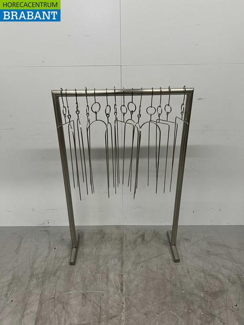 RVS Standaard met 14 haken om te roken 80 cm Horeca, Zakelijke goederen, Horeca | Keukenapparatuur, Gebruikt, Ophalen of Verzenden