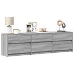 vidaXL Tv-meubel met LED 180x34x50 cm bewerkt hout grijs, Huis en Inrichting, Kasten | Televisiemeubels, Verzenden, Nieuw, Overige houtsoorten