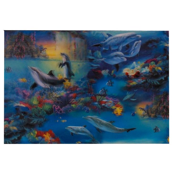 Poster 3D - Dolfijnen - Sealife - Plakstrip - 24,5x34,5cm NI, Verzamelen, Posters, Nieuw, Ophalen of Verzenden