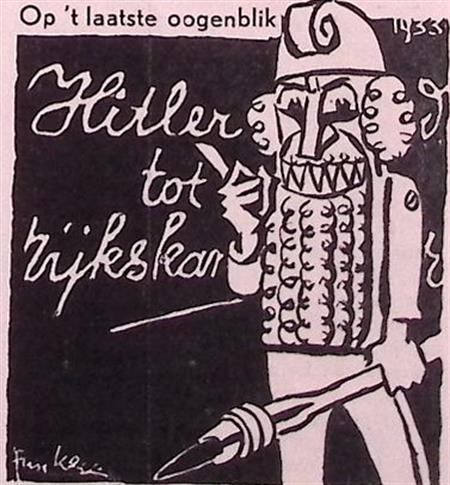 Spotprent over de benoeming van Adolf Hitler tot rijkskan..., Antiek en Kunst, Kunst | Litho's en Zeefdrukken, Verzenden