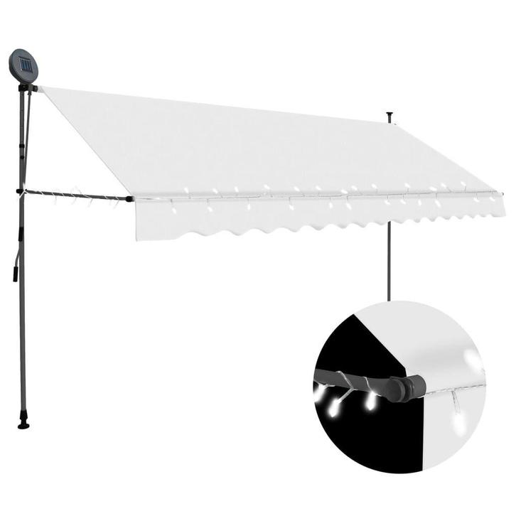 Uitschuifbare Luifel Creme - Tweedekansje - Tuinliefhebbers!, Tuin en Terras, Zonneschermen, 250 cm tot 450 cm, Elektrisch, Nieuw