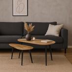 Salontafel Mangohout S Milo - Set Van 2, Huis en Inrichting, Tafels | Salontafels, Verzenden, Nieuw, Industriële meubels, Overige vormen