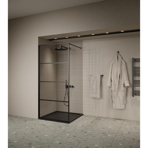Inloopdouche | BWS | Oganto 1 | 120x200 cm | 8mm | Zwart, Doe-het-zelf en Verbouw, Sanitair, Douche, Nieuw, Ophalen of Verzenden