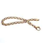 Bicolor gouden marine schakel armband | 19 cm, Ophalen of Verzenden, Gebruikt, Overige kleuren, Goud