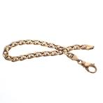 Bicolor gouden marine schakel armband | 19 cm, Goud, Gebruikt, Ophalen of Verzenden, Overige kleuren