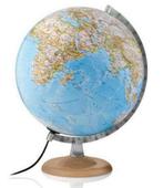 National Geographic Wereldbol Zilver Klassiek 30cm, Verzenden, Verlicht, Nieuw