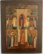Icoon - Pokrov van de Moeder Gods - Hout, Antiek en Kunst