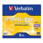 Verbatim DVD+RW discs in Jewel Case - 4-speed -, Nieuw, Ophalen of Verzenden