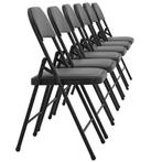 Bureaustoel klapstoel opvouwbaar 80x46x50 cm set van 6 grijs, Huis en Inrichting, Verzenden, Nieuw