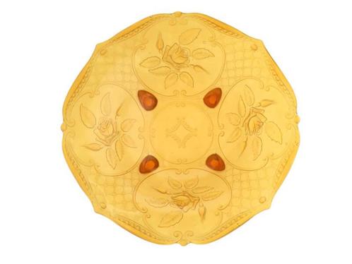 Schaal van persglas - rozen motief, Verzamelen, Glas en Borrelglaasjes, Gebruikt, Verzenden