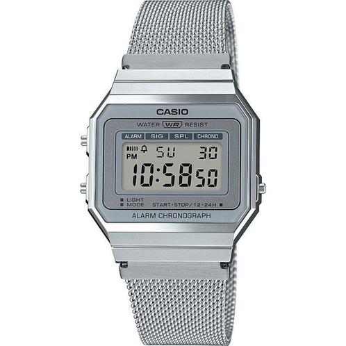 Casio Vintage Unisex Horloge 33 mm - Zilverkleurig A700WEM-7, Sieraden, Tassen en Uiterlijk, Horloges | Heren, Nieuw, Verzenden
