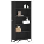 vidaXL Boekenkast 80x31x169 cm bewerkt hout zwart, Huis en Inrichting, Kasten | Boekenkasten, Verzenden, Nieuw