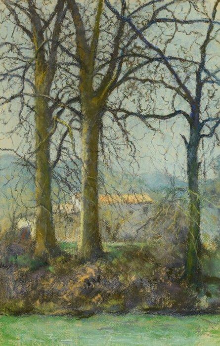 Raymond Thibesart (1874-1968) - Les trois platanes, Antiek en Kunst, Kunst | Schilderijen | Klassiek