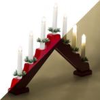 Kaarsenbrug | 39.5 x 31 cm (7 leds, Timer, Binnen, Rood), Huis en Inrichting, Woonaccessoires | Kandelaars en Kaarsen, Verzenden