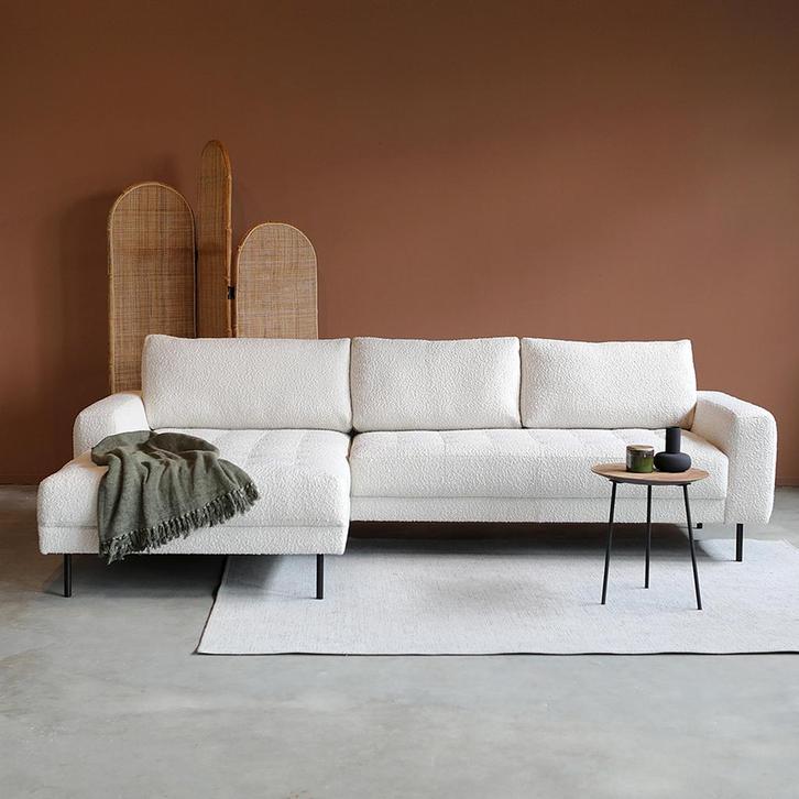 *WOONWINKEL* PEPP Interiors Oreo Hoekbank Boucle Naturel, Huis en Inrichting, Banken | Bankstellen, Nieuw, Verzenden