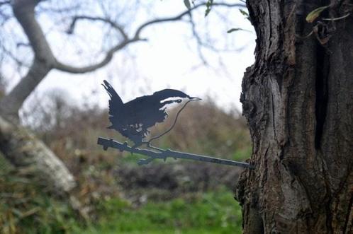 Vogelsilhouet winterkoning - Huis en tuindecoratie - Buiten, Dieren en Toebehoren, Vogels | Toebehoren, Nieuw, Verzenden
