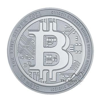 Zilveren munt Bitcoin 1 troy ounce beschikbaar voor biedingen