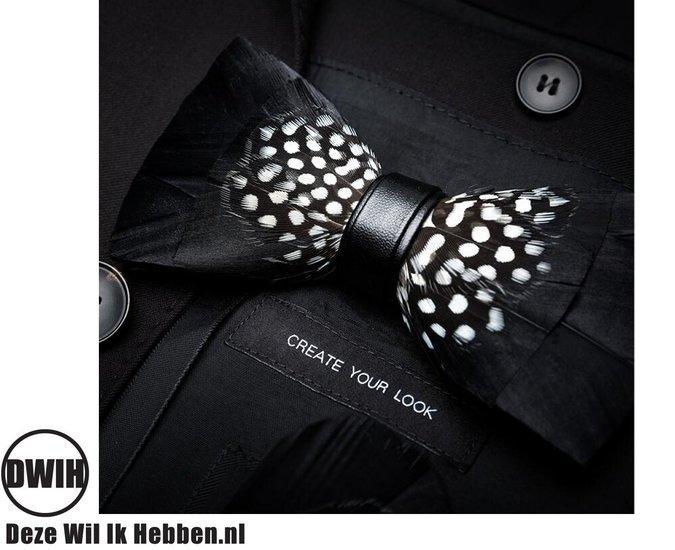 DWIH - Vlinderdas - Vlinderstrik van echte veren - Model 02, Kleding | Heren, Stropdassen, Verzenden