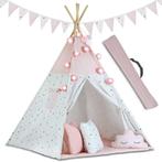 Tipi Wigwam tent - speeltent met licht & slingers – Roze, Ophalen of Verzenden, Nieuw