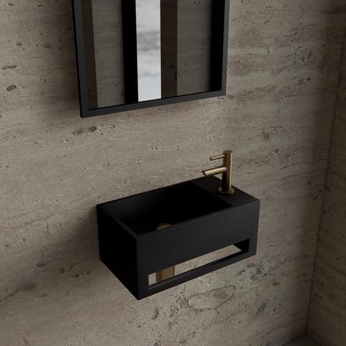 Fonteinset BWS Solid Surface Met Handdoekhouder Rechts Zwart, Doe-het-zelf en Verbouw, Sanitair, Overige typen, Nieuw, Ophalen of Verzenden