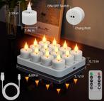 Oplaadbare LED Theelichtjes Set van 12 met Afstandsbediening, Verzenden, Nieuw