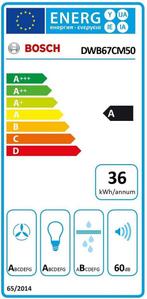 Conventionele Afzuigkap BOSCH DWB67CM50 60 cm 670 m3/h 140W, Verzenden, Zo goed als nieuw