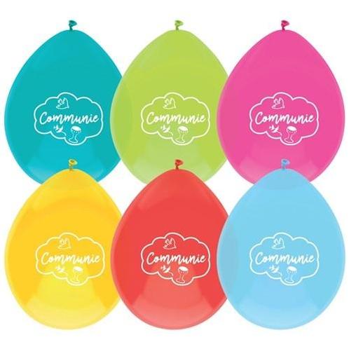 Communie Ballonnen Gekleurd 30cm 6st, Hobby en Vrije tijd, Feestartikelen, Nieuw, Verzenden