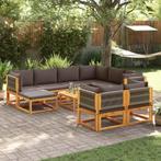 vidaXL 10-delige tuinbankset met kussens van acaciahout en, Verzenden, Nieuw, Hardhout