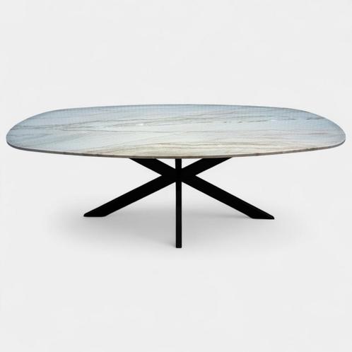 Luxe Mediterraneo eettafel 220x105 Kwartsiet nu €1899, Huis en Inrichting, Tafels | Eettafels, 100 tot 150 cm, 200 cm of meer