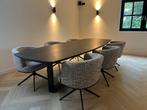 Eettafel eiken ovaal deens ovaal rond zwart bruin, 100 tot 150 cm, Eikenhout, Vijf personen of meer, Nieuw