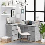vidaXL Hoekbureau 145x100x76 cm bewerkt hout betongrijs, Verzenden, Nieuw