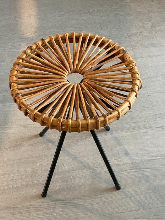 Rohé Noordwolde - Kruk - rotan/ zwart gelakt metaal, Antiek en Kunst, Antiek | Meubels | Stoelen en Banken