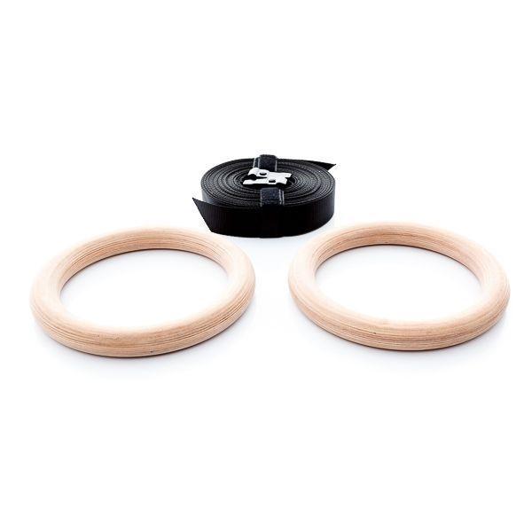 Muscle Power Houten Crossfit Ringen / Turnringen Set, Sport en Fitness, Fitnessmaterialen, Verzenden
