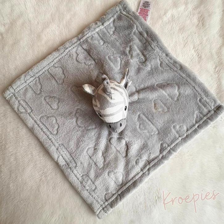 PRIMARK knuffeldoekje zebra grijs, Kinderen en Baby's, Speelgoed | Knuffels en Pluche, Verzenden