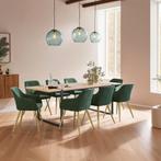 Eetkamerstoel Marilyn fluweellook, gouden poten - donkergroe, Huis en Inrichting, Stoelen, Verzenden, Nieuw