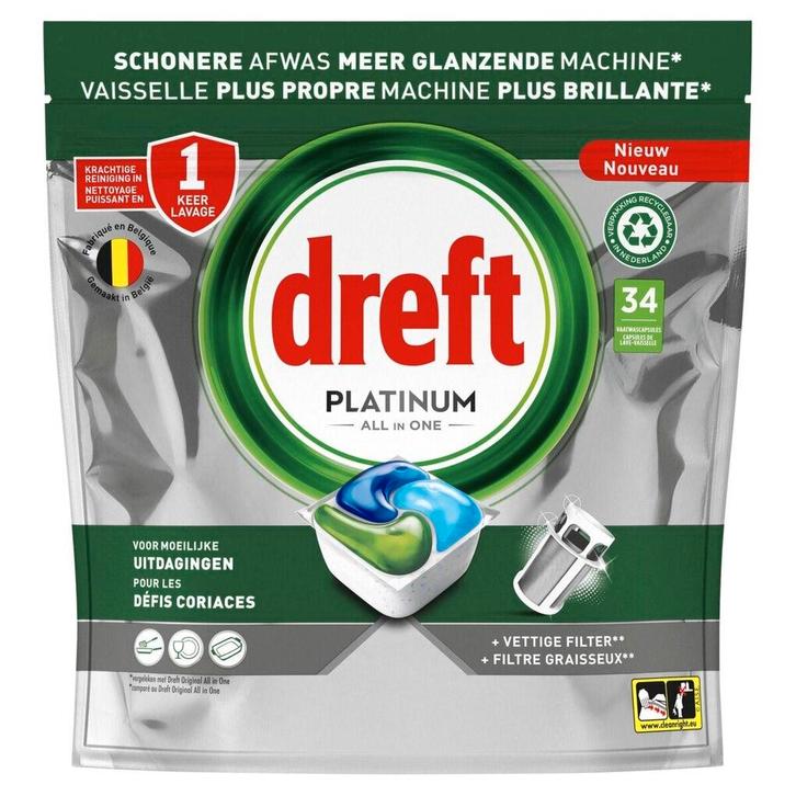 Dreft Platinum All-In-One Vaatwastabletten, Huis en Inrichting, Schoonmaakartikelen, Verzenden