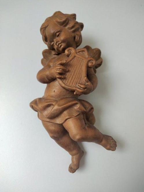 Snijwerk, Engel mit Harfe - Schutzengel - Amor - HOLZFIGUR -, Antiek en Kunst, Antiek | Boeken en Bijbels