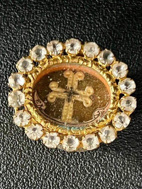 Reliekhouder - Verguld messing - 1850-1900 - Sint-Croix van, Antiek en Kunst, Kunst | Niet-Westerse kunst
