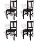 4 Donkerbruine Houten Eetkamerstoelen - Tweedekansje - St..., Huis en Inrichting, Stoelen, Bruin, Nieuw, Ophalen of Verzenden