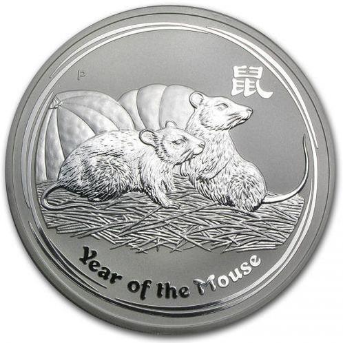 Lunar II - Year of the Mouse - 10 oz 2008 (3.718 oplage), Postzegels en Munten, Munten | Oceanië, Losse munt, Zilver, Verzenden